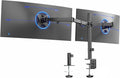 VIVO Dual Ultrawide Monitor Desk Mount, Heavy Duty Fully Adjustable Steel Stand, Holds 2 Computer Screens up to 38 inches and Max 22lbs Each, Black, STAND-V038 by Unknown