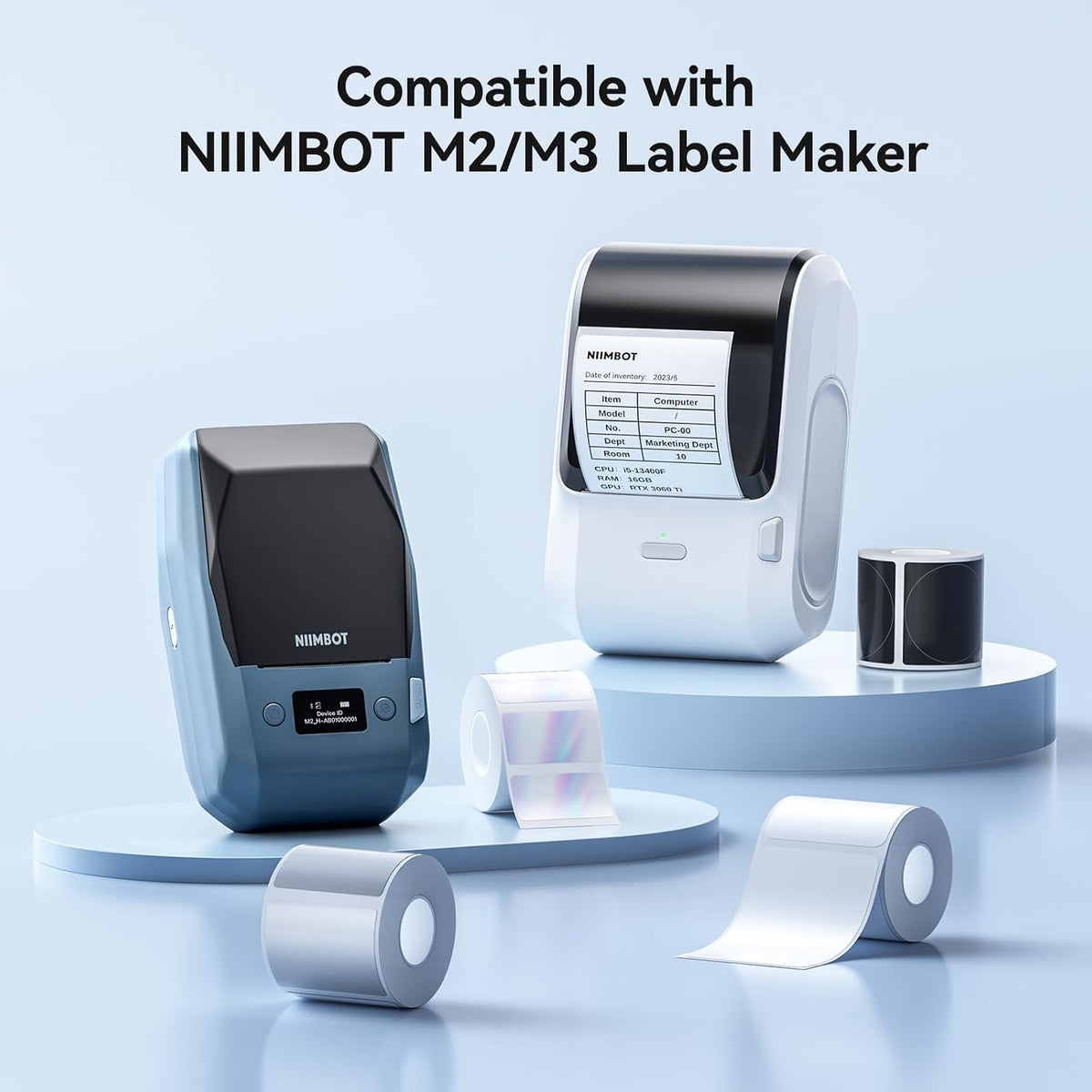 NIIMBOT M2/M3 Self-Laminating Label Sticker 0.59''×1.97'', Gold - Image 2