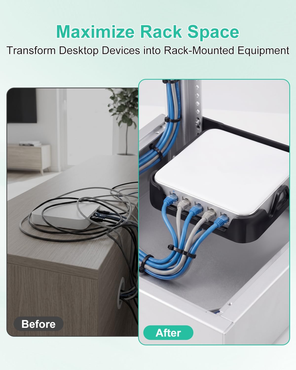 Rack Mount Bracket Fit for UniFi UCG Ultra & UCG Max, 10 Inch 1U Shelf - Image 3