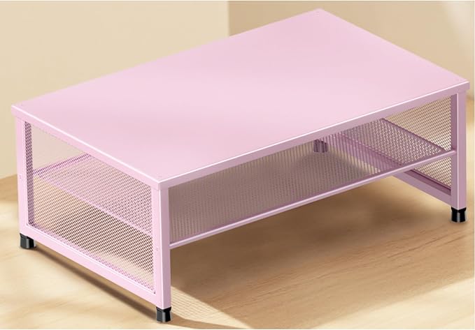 ECOLOVI 2-Tier Computer Monitor Stand Riser, Printer & Laptop Stand, Office Desk Accessories, Workspace Desk Organizer for Home Office Supplies, Pink by ECOLOVI