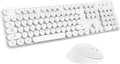 Wireless Keyboard Mouse Combo, 104 Keys Cute Colorful Typewriter White | Full Size With Number Pad & Mouse，Compatible With All Windows,Ideal For Windows,1600DPI,Computer, PC, Notebook, Laptop by LETTON