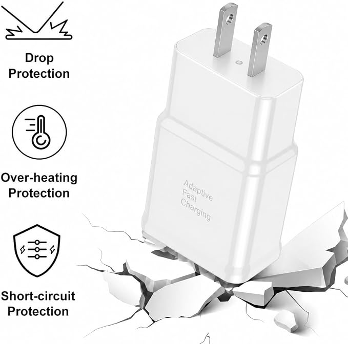 Type C Charger Fast Charging, 2Pack USB C Android Phone Charger&3ft Cables | Wall Charger Blocks &2x 3ft USB-C cables for Samsung Galaxy S8/S9/S10 Plus/S10e/S20/S21 Ultra/Plus, Note 8/9/10,Pixel3 White - Image 3