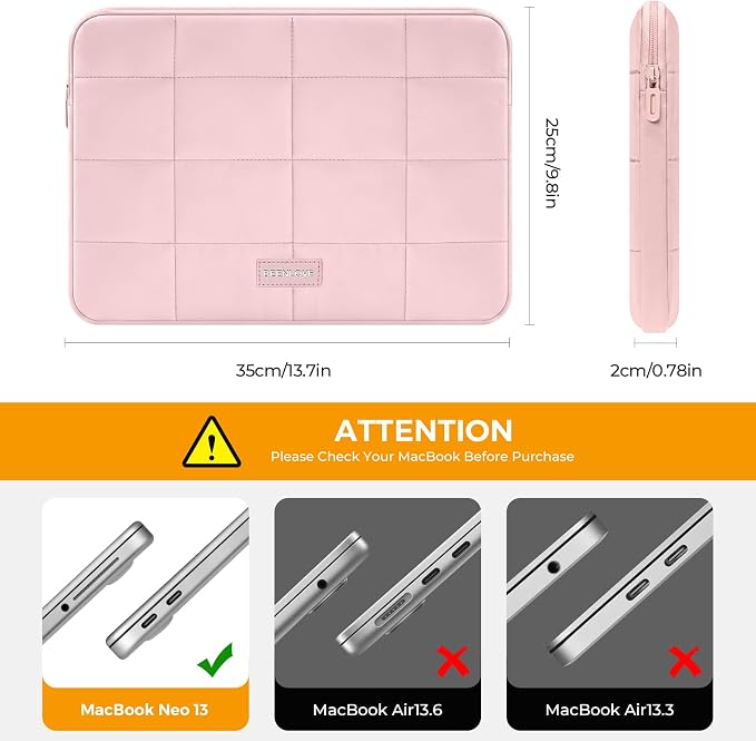 EooCoo for MacBook Neo Case 13 inch 2026 Model A3404, Crystal Blush | Crack & Scratch Resistant, Sturdy, Hard Shell Case & Sleeve Bag & Type C & Keyboard Skin & Screen Film, Mac Neo Accessories - Image 7