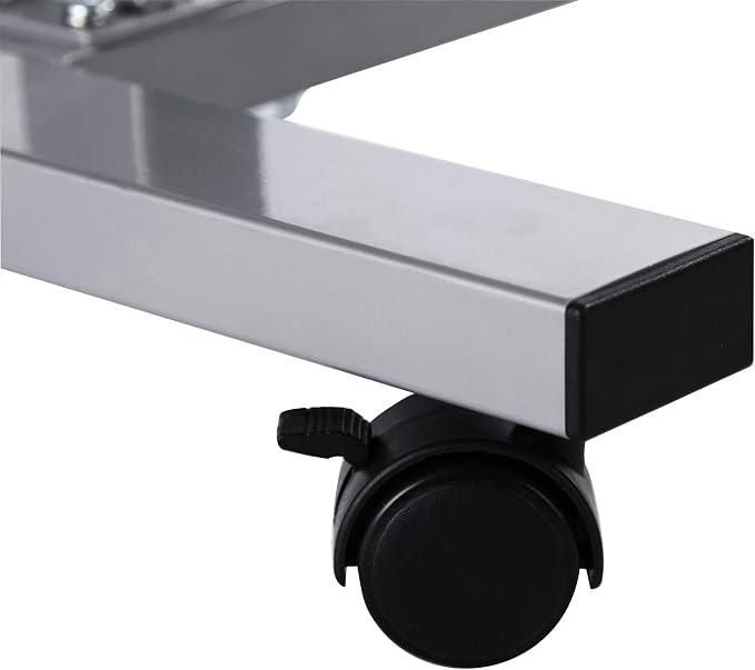 Seville Classics Airlift Height Adjustable Mobile Rolling Laptop Cart Computer Workstation Desk Table for Home, Office, Classroom, Hospital, w/Wheels, Overbed Sit Stand (24"), Espresso - Image 6