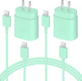 AISNI USB C Charger, 2 Pack 25W Type C Charger Fast Charging with USBC Chargers Cable 6 FT Android Phone Charge for Galaxy S25/ /S24/S23+/S22/S21/S20/Phone 17 16 15 Pro Max 16 15 Plus-Green by AISNI