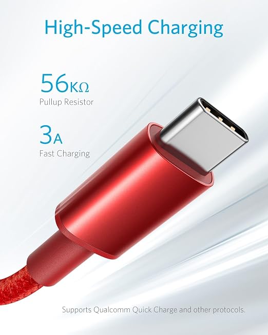 Anker USB A to USB C Cable, USB to USB C Cable (2-Pack, 6 ft, Red) | For iPhone 17 Series, Samsung Galaxy S10 / S10+, LG V30, Beats Fit Pro, and More - Image 3