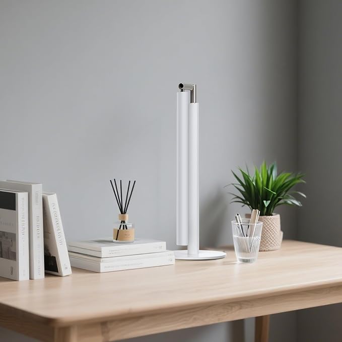 White LED Desk Lamp, 16" Dimmable Metal Desk Light with Base, 15W 1200LM, Adapter Included, Color & Brightness Adjustable, Modern Tall Table Lamp for Home Office Reading Study Task Laptop - Image 9