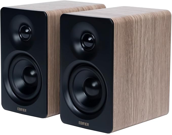 Edifier M60 Multimedia Speaker, 66W RMS Computer Speaker, Classic Oak | Bluetooth 5.3, Hi-Res Audio with LDAC, 3" Mid Bass & 1" Tweeter, USB-C AUX Inputs, Compact Desktop Speaker by Edifier