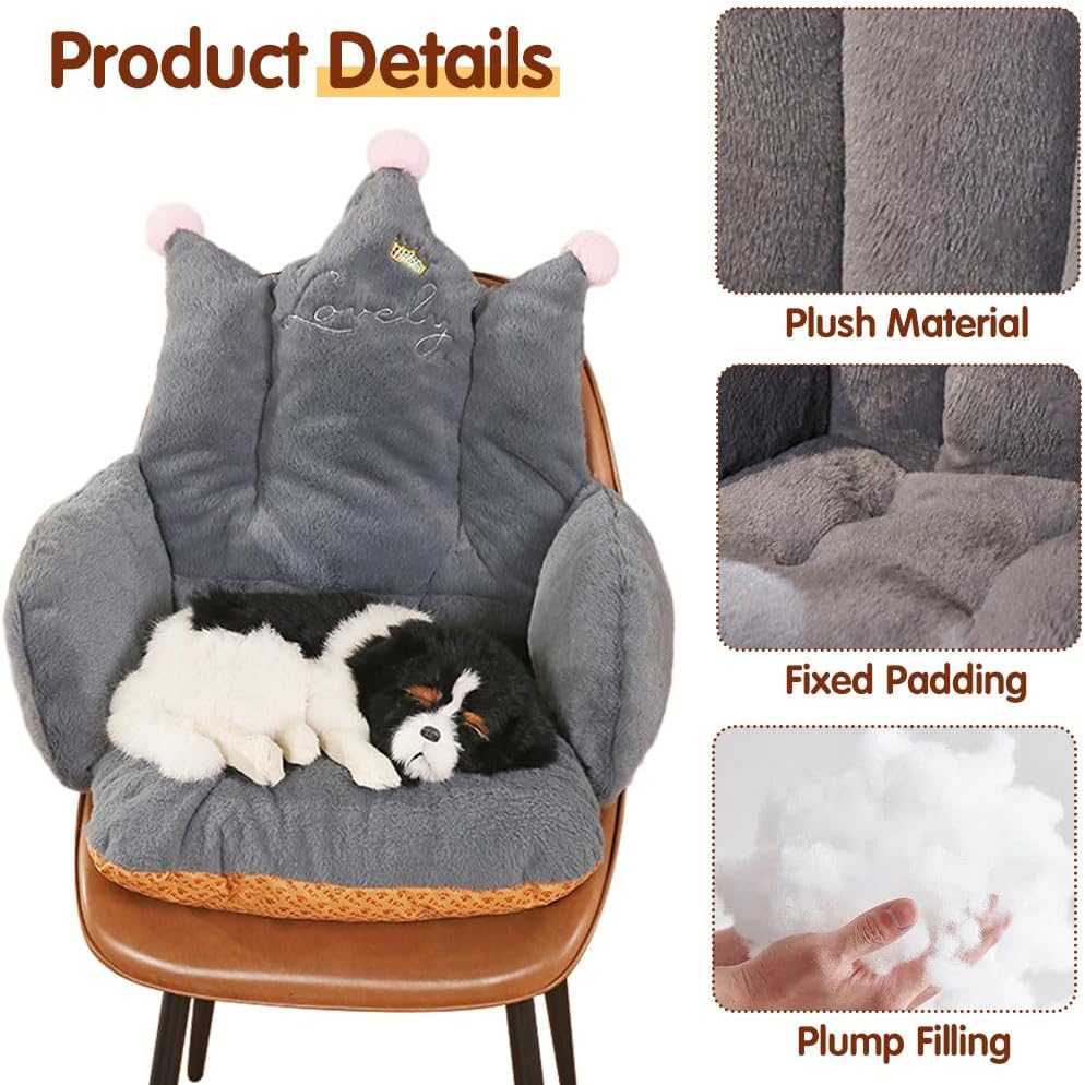 Kawaii Crown Chair Back Cushion Comfy Office Seat Cushions with Armrest Non-Slip Rocking Stuff Pad Desk Chair Pad for Gaming Chairs Dorm Office Room Decor - Image 3