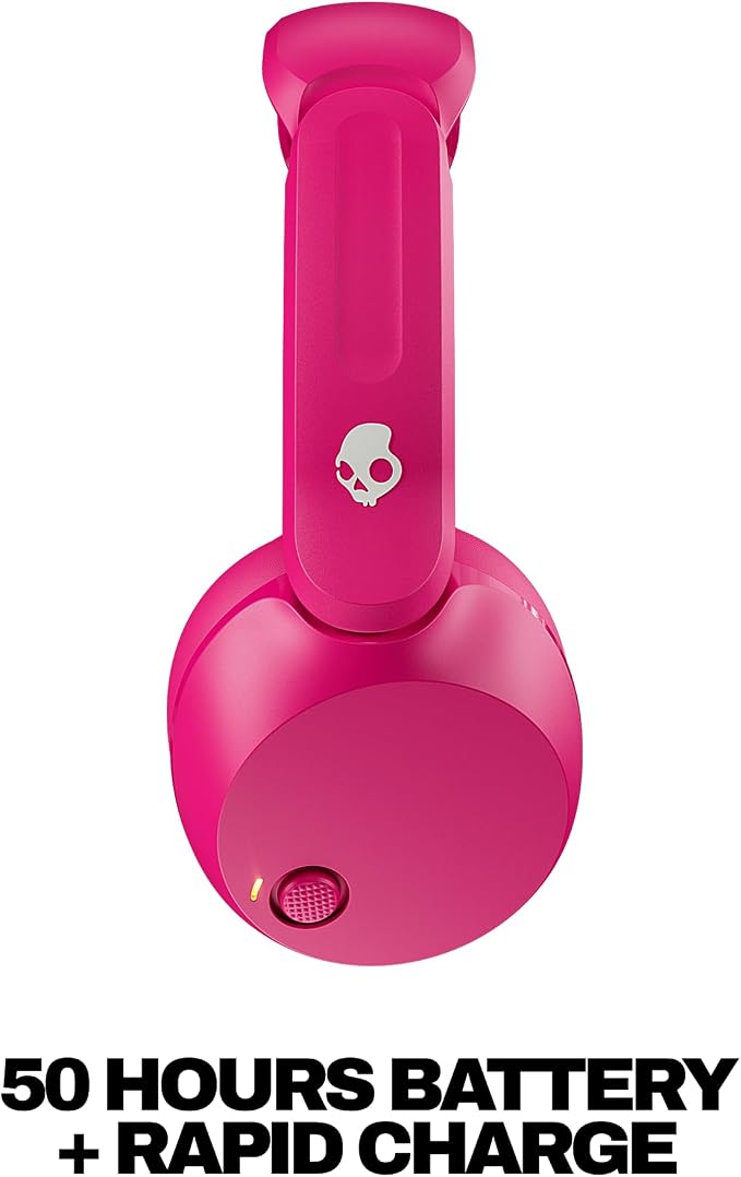Skullcandy Icon 180 Wireless On-Ear Bluetooth Headphones - Crazy Pink | 50 Hours Battery, Lightweight and Travel Ready, Secure Fit, Sweat and Water Resistant, Microphone iPhone Android, Foldable - Image 2