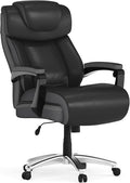 Flash Furniture Hercules Series High-Back Swivel LeatherSoft Office Chair, Ergonomic Executive Chair with Headrest and Adjustable Height, Black | 500 LB Capacity, Padded Armrests, 360° Swivel, Height Adjustable, Commercial Grade by FlashFurniture