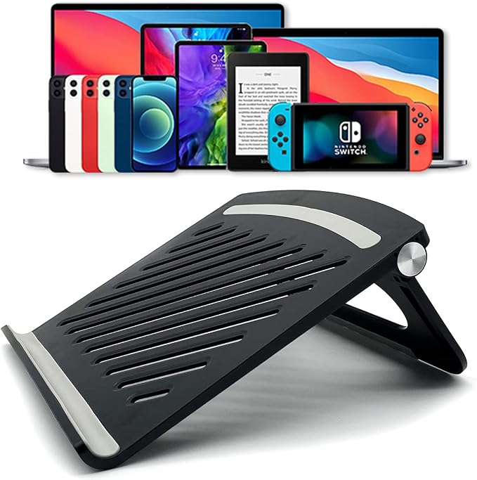 Laptop Stand for Desk Stable Foldable Adjustable Multi-Angle Desktop Holder | Computer Ventilated Lapdesks Riser for Mackbook, Lenovo, Dell, iPad, HP - Within 17' (black) - Image 7