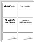 2" x 4" Shipping Labels - 30 Sheets 10 Up Self Adhesive Mailing Labels,300PCS Address Labels for Laser & Inkjet Printers, Handwrite-Friendly by OnlyPaper