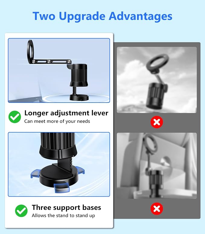 Magnetic Airplane Phone Holder Mount, Long Flight Essentials Travel Accessories for iPhone 16 15 14 13 12, Foldable Phone Holder for Plane Seat Back, Best Gifts for Travelers Women Man Travel - Image 2