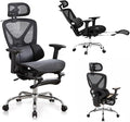 LuxErgo High Back Ergonomic Mesh Office Chair, Home Desk Chair with Adjustable Lumbar Support Foot Rest, 3D Headrest and Armrests, 350lbs Big and Tall High Back Reclining Gaming Chair, Black by LuxErgo