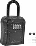 Key Lock Box, Wall Mount 4 Digits Combination Lockbox, Waterproof Outdoor Key Hider, Resettable Safe Password Box for House, Garage, Garden with Mounting Kit&Handle-by GIVERARE by GIVERARE