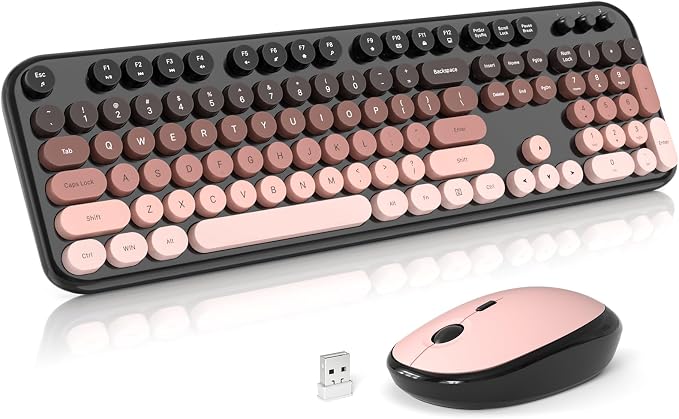MOFII Wireless Keyboard and Mouse Combo,2.4G Typewriter Keyboard Quiet Mice | Retro Full Size Computer Keyboards, Cute Mouse, USB Dongle Plug and Play, for PC,Laptop,Desktop,Windows (Blackberry Gradient) by MOFII