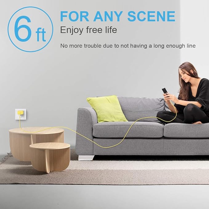 iPhone Fast Charger 3+3Pack 20W USB C Wall Charger with 6FT Fast Charging Cable Compatible with iPhone 14/13/12/11/Pro/Pro Max-Yellow - Image 7