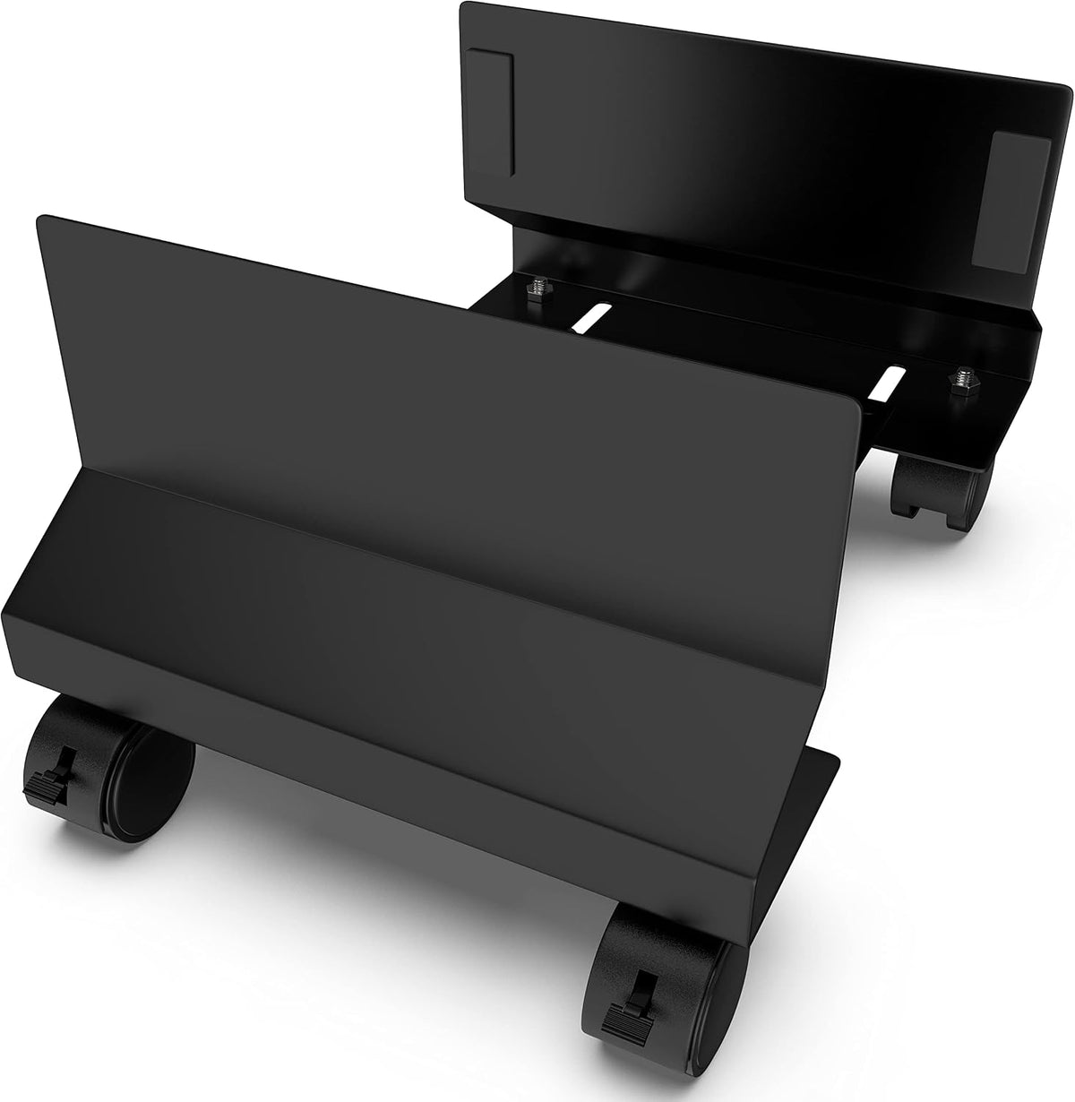 CPU Holder - Under Desk Floor Mobile Stand for Desktop Computer ATX Tower w/Lockable Rolling Wheels - Adjustable Side Support Walls 7-10 3/4 Inches - PC Caddy Cart Metal Bracket TP1716 - Image 7