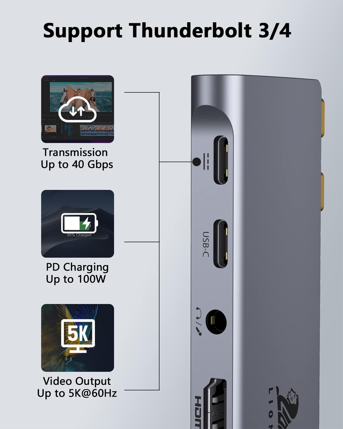 USB C Hub for MacBook Pro, Multiport Adapter MacBook Accessories - Image 3