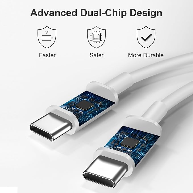 USB C Charger Type C Charger Fast Charging Long 6FT 45W Samsung Charger | for iPhone Air/17 Plus/17 Pro/17 Pro Max/16 Plus/16 Pro/16 Pro Max/15 Pro Max/iPad Pros/Samsung Galaxy S26/S25,Android(White) - Image 2