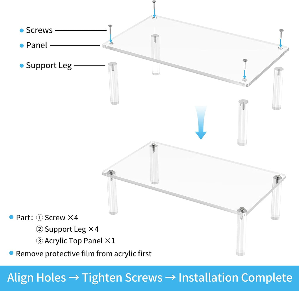 Acrylic Monitor Stand Riser 14X7.8 Clear Computer Stand Riser - Image 7