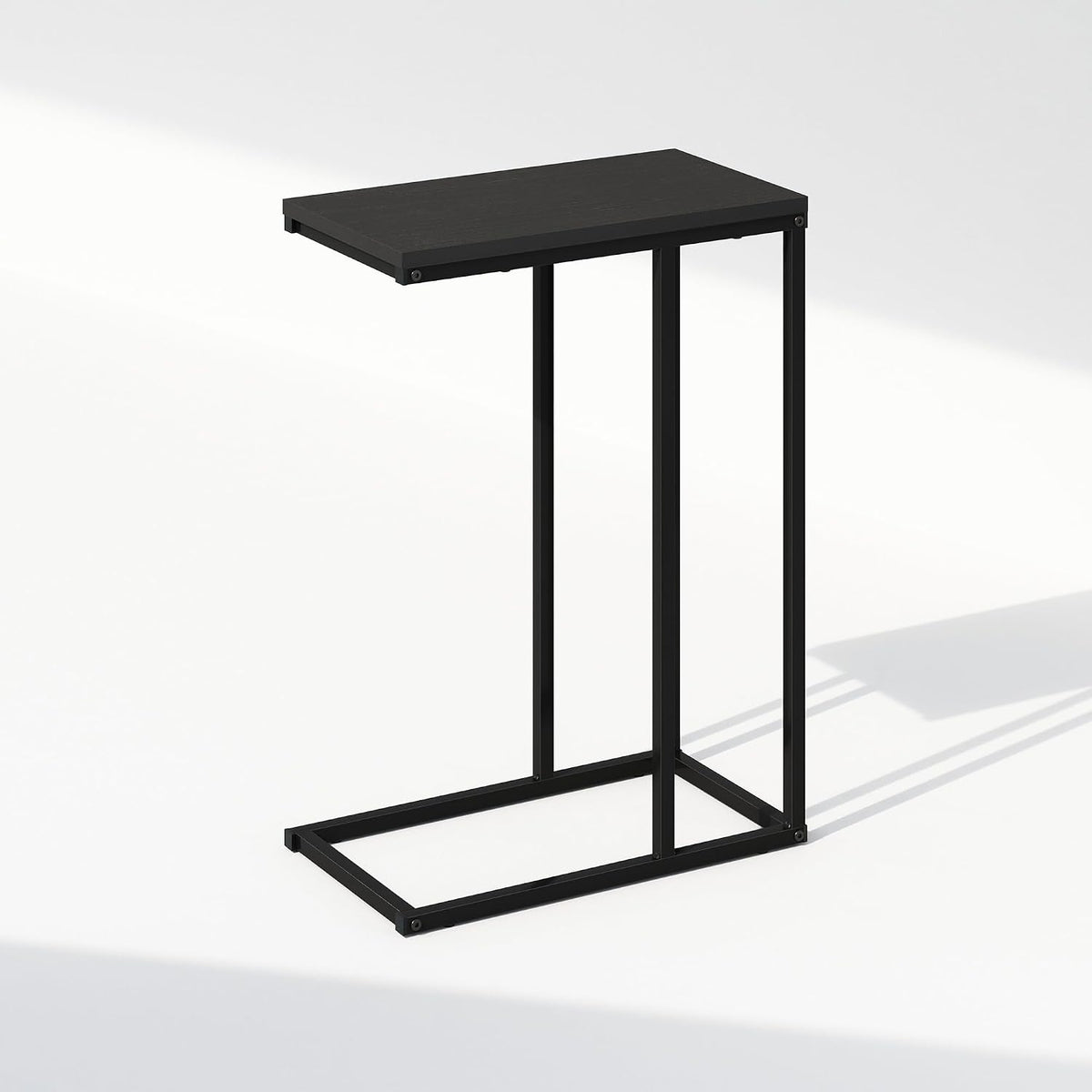 Furinno C-Shaped Metal Frame Side Table, Easy Assembly, Americano - Image 6