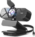 TRAUSI 1080P Full HD Webcam with Noise-Canceling Mic, Auto Light Correction, Privacy Cover and Wide Angle Lens, Plug & Play USB Camera for Laptop/Desktop/PC/Mac, Compatible with Zoom/Teams/Streaming by TRAUSI