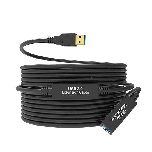 32Feet USB 3.0 Extension Cable,Type A-Male A-Female Extender Cord, With 2 Expansion Chipset Signal Boosters, Compatible With Oculus Quest 2 VR, Xbox, PS4,Webcam,Printer, Hard Drive,USB HUB Etc. by W+WDX%C2%A0MAST+DYNAPOINT+LIMITED