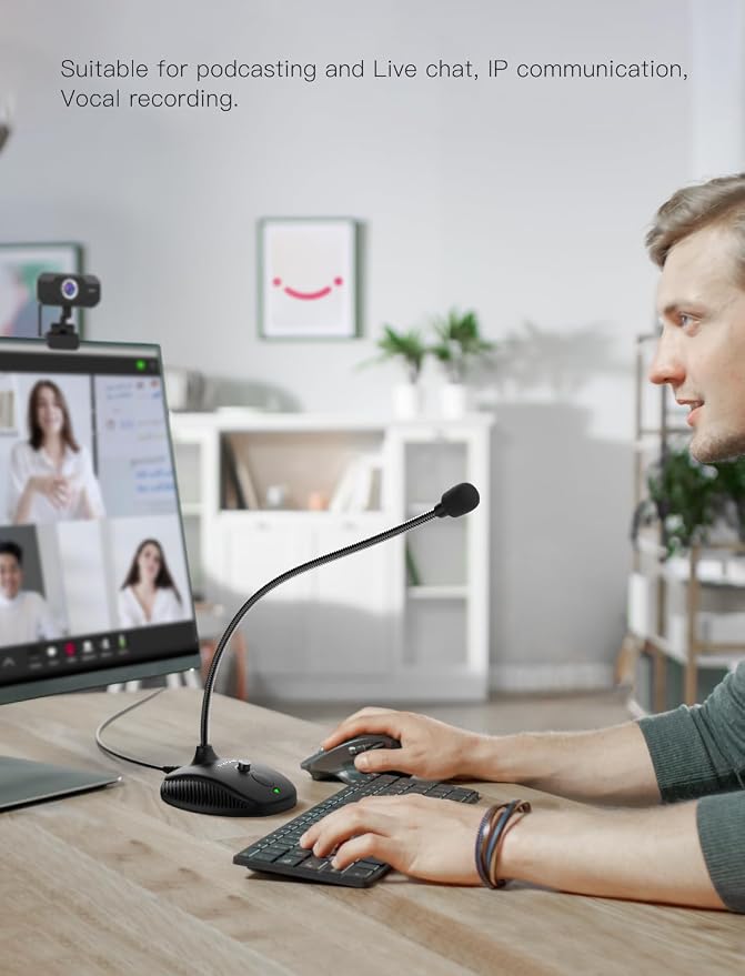 FIFINE USB Computer Microphone, Plug &Play Desktop Condenser PC Laptop Mic,Mute Button with LED Indicator, Compatible with Windows/Mac, Ideal for YouTube,Zoom,Recording,Twitch Games(K054) - Image 7