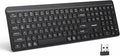 TECKNET Bluetooth Keyboard Rechargeable, 2.4G Wireless Keyboard Full Size | Quiet Typing, Ergonomic Cordless Silent Computer Keyboard, Spill-Resistant,, Stable Connection for PC/Laptop/Computer by Tecknet