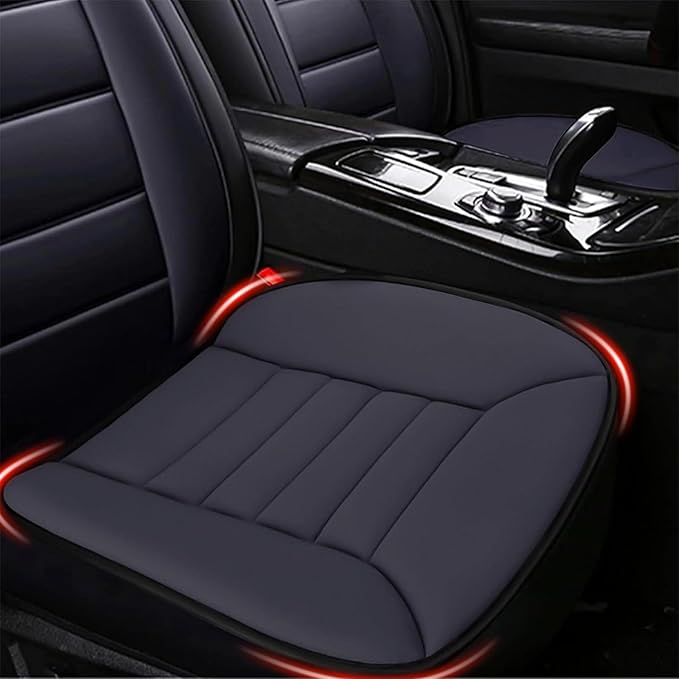 Car Seat Cushion Pad 1.2" Thick Comfort Seat Protector for Car Driver Seat Office Chair Home Use Memory Foam Seat Cushion with Non Slip Bottom, 20'' x 18.5'', Dark Gray by MYFAMIREA