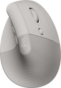 Logitech Lift Vertical Ergonomic Wireless Mouse - Sand | Connect via Bluetooth or included Logi Bolt USB-A receiver, quiet clicks, 4 of 6 buttons customizable, Windows Mac compatible by Unknown