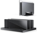 OMOTON Vertical Laptop Stand, Black Acrylic Dual Holder for MacBook Gaming | Adjustable Width 0.43-1.38", Black Acrylic Dual Slot Stand for Desk, Compatible with MacBook Pro/Air HP Gaming up to 17" by OMOTON
