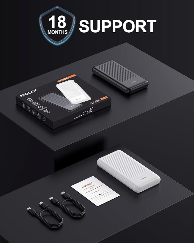 2-Pack Power Bank, 10000mAh 22.5W Fast Charging Portable Charger | Travel Essential, 2 Outputs & 2 Inputs, Slim USB C Digital Display Battery Pack for iPhone Galaxy iPad Tablets, Blue & Pink - Image 9
