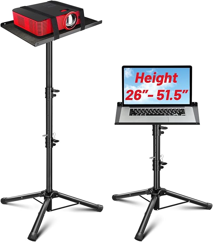 CAHAYA Projector Stand Tripod Adjustable Height Portable Laptop Rack Tray | 26-51.5" Adjustable Height Holder for Projectors Laptops Books Tablets Heavy-duty Stand for Outdoor Movies Music by CAHAYA