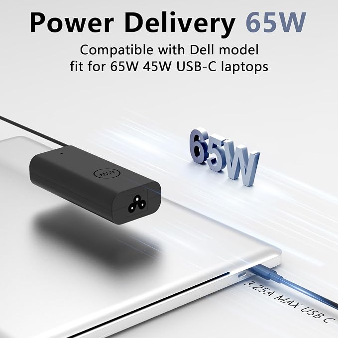 DECSZDY Replacement for Dell Laptop Charger 65W USB-C;Compatible with All Dell Computer 65 Watt USB Type C Power Adapter - Image 6