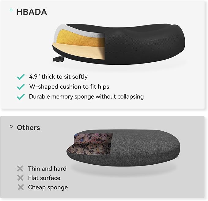 Hbada Office Desk Chair with Flip-Up Armrests and Saddle Cushion, Ergonomic Office Chair with S-Shaped Backrest, Swivel, Mesh, Black - Image 6