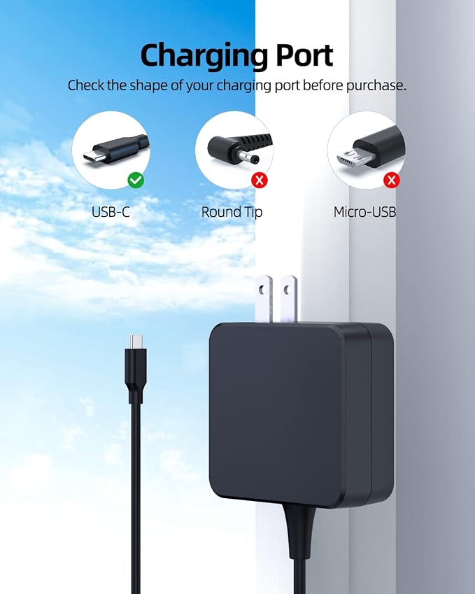 Superer Fast Charger Fit for Asus Chromebook USB C, 45W - Image 2