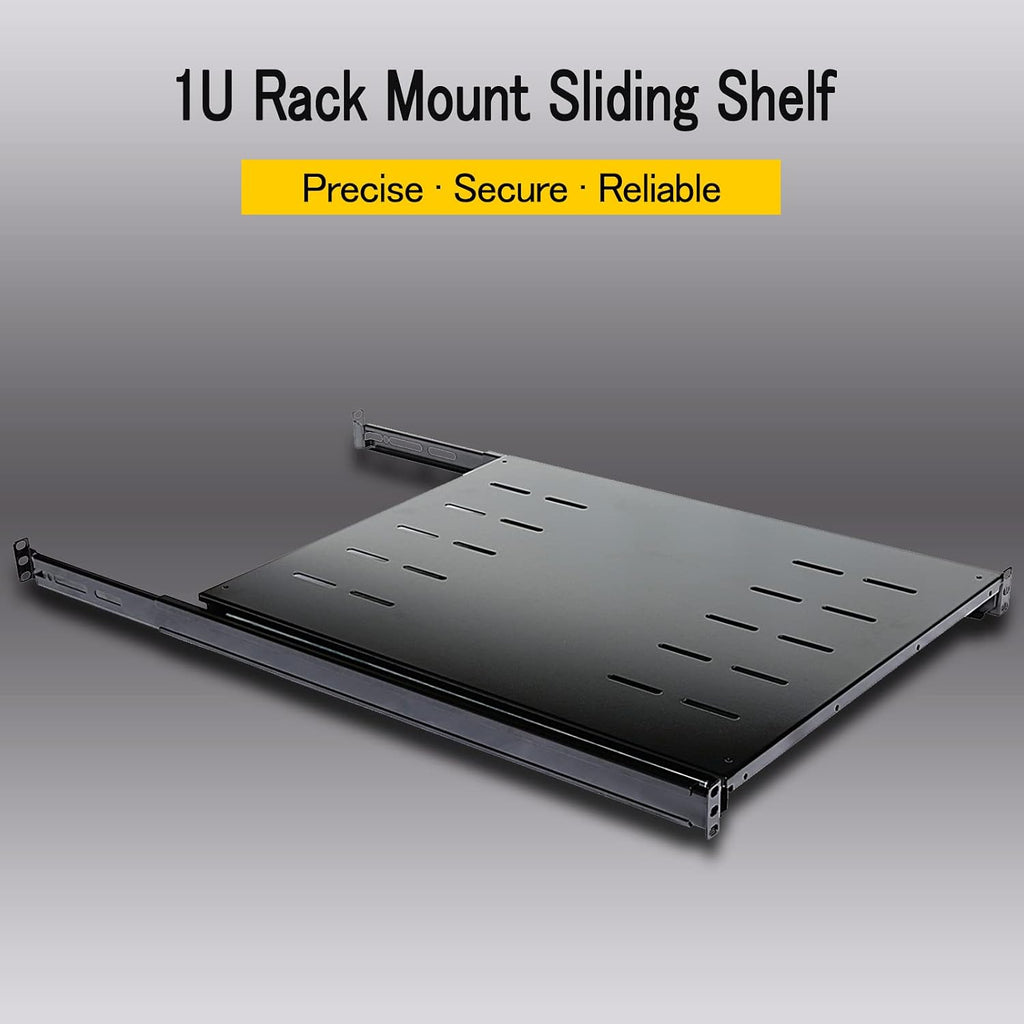 Sliding Fixed Rack Server Shelf 1U 19inch 4 Post Rack Mount-Adjustable 24inch-32inch - Image 2