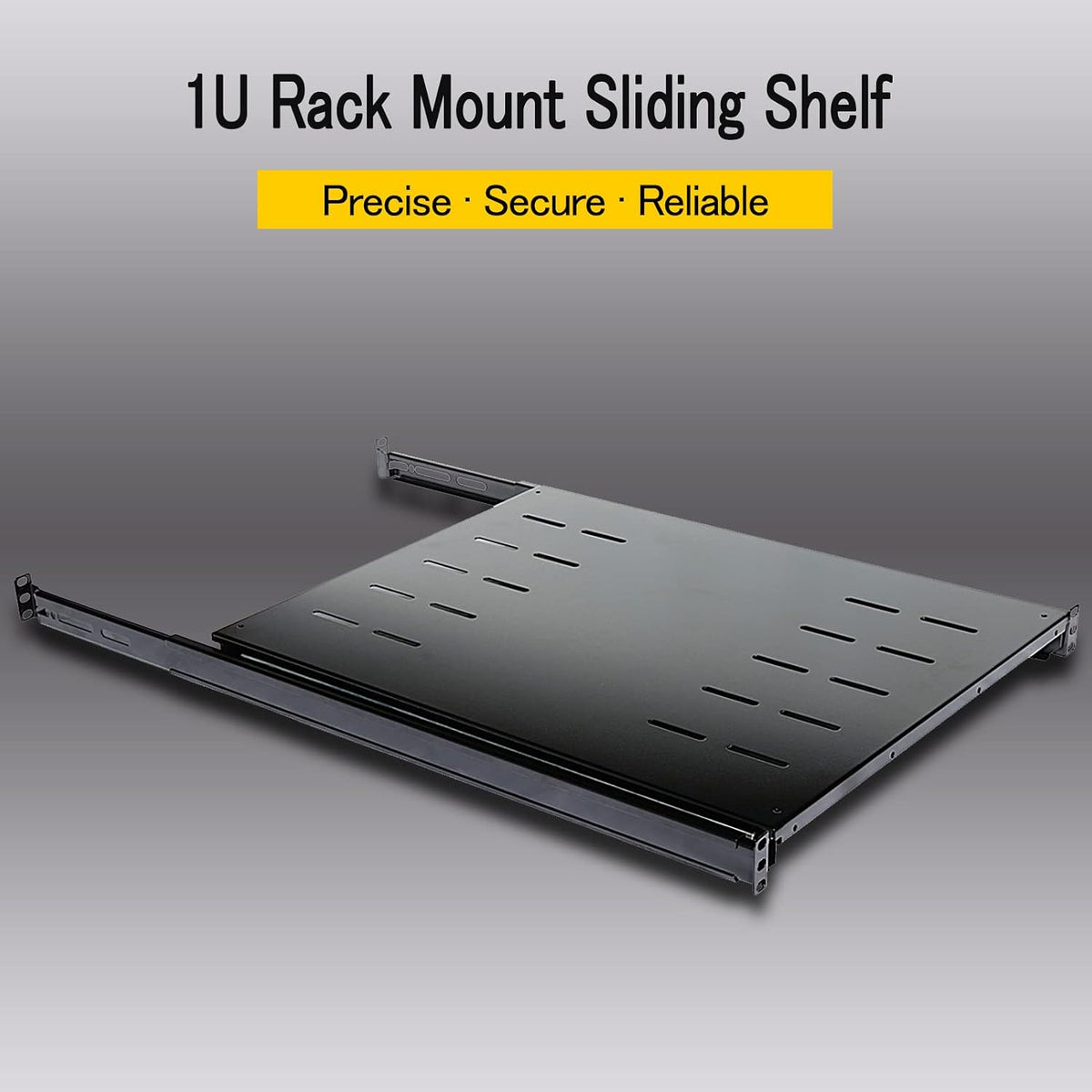 Sliding Fixed Rack Server Shelf 1U 19inch 4 Post Rack Mount-Adjustable 24inch-32inch - Image 2