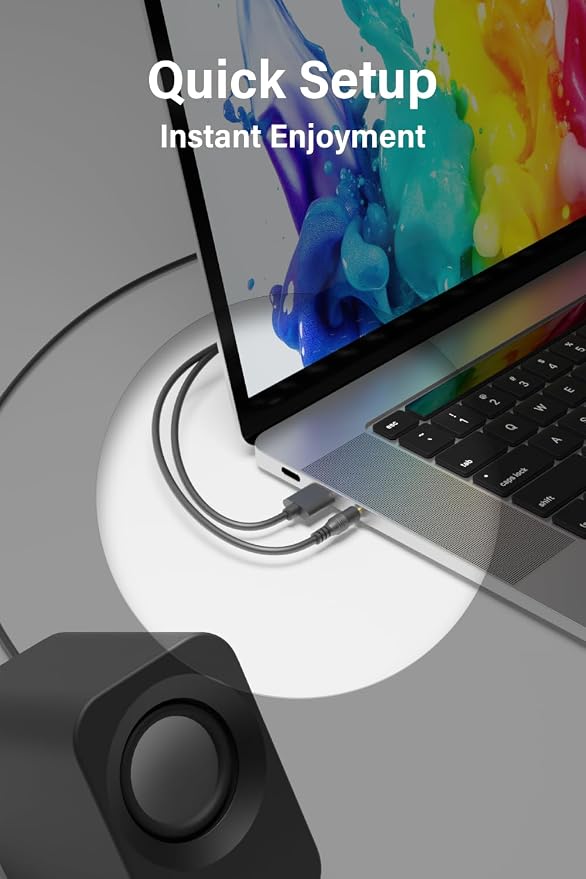 FUNLOGY Speaker - 14W Stereo PC Speakers, USB Powered, Compact Size with 30° Tilt Design, Volume Dial Control, for Desktop, Laptop, Monitor, Gaming Consoles, Black - Image 5