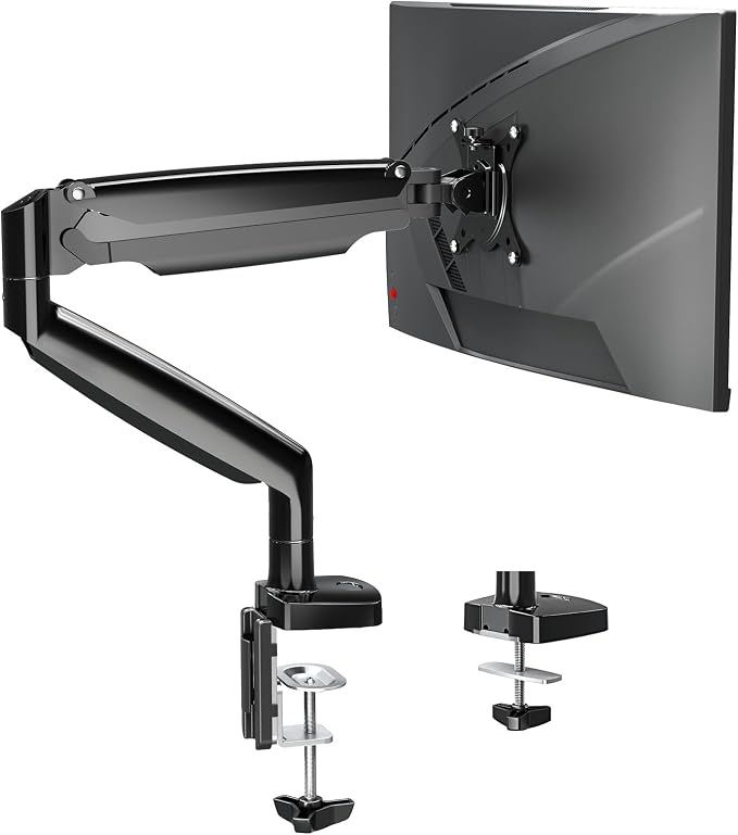 Single Monitor Mount Holds Screen up to 32", Height Adjustable Monitor Arm, Full Motion Computer Monitors Stand with Clamp/Grommet Base, VESA Mounts Fit 4.4-17.6lbs Computer, Black by Unknown