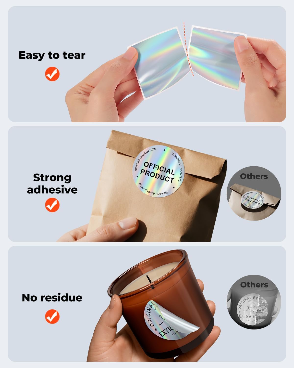 MUNBYN 2" Round Holographic Thermal Labels, 400 Sheets/1 Roll - Image 5