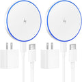 MagSafe Charger 2 Pack 15W Magnetic Wireless Charger Fast Charging Pad | with 20W Adapter and 6FT Cables for Samsung Galaxy S26-20 Series/iPhone 17-12 Series/AirPods/Galaxy Buds by ChargingExpertBesideYou