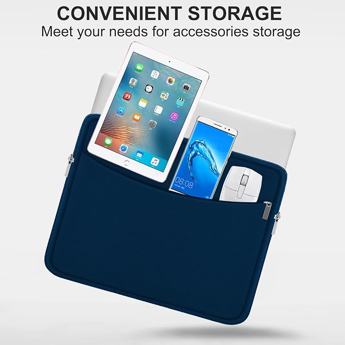 Laptop Sleeve 15.6 inch, Shockproof Protective Laptop Cover Briefcase Carrying Bag with Accessory Pocket, Portable Computer Case Compatible with MacBook, HP, Dell, Lenovo, Asus, Blue - Image 2