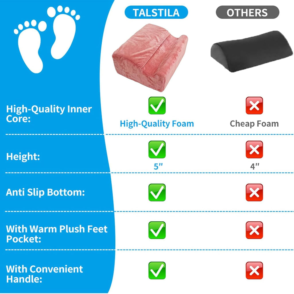 Foot Rest for Under Desk At Work,Ergonomically Designed Home Footrest with Warm Feet Pocket,Comfort Foam Foot Stool Used As A Foot Or Leg Elevator Under Desks,Office Chairs & Sofas or Couch - Pink - Image 5