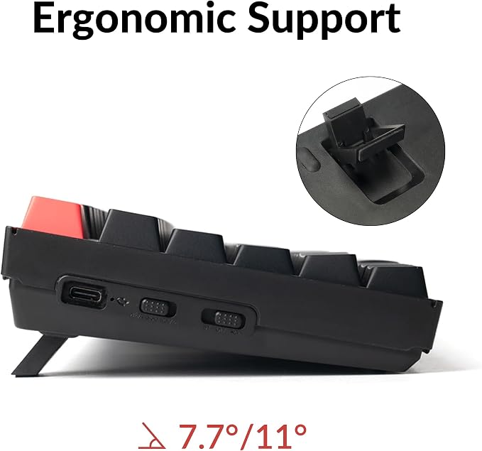 Keychron K10 Full-Size Layout QMK Wireless Mechanical Keyboard, Bluetooth/Wired Hot-Swappable Gaming Keyboard with Keychron Super Brown Switch, RGB Backlight, PBT Keycaps for Mac/Windows-Version 2 - Image 8