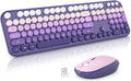 MOFII Wireless Keyboard and Mouse Combo,2.4G Typewriter Keyboard Quiet Mice | Retro Full Size Computer Keyboards, Cute Mouse, USB Dongle Plug and Play, for PC,Laptop,Desktop,Windows (Purple Gradient) by MOFII