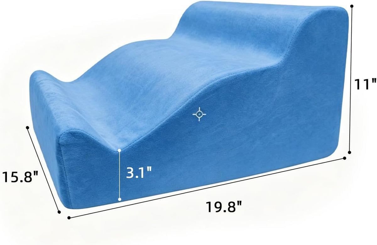 Foot Rest Ergonomic Pillow for Under Desk at Work & Handle Blue - Image 5